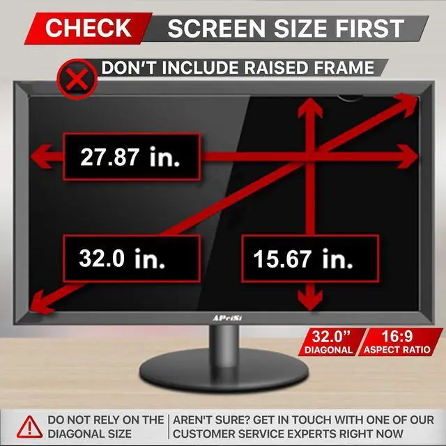 Alt view image 2 of 5 - APeiSi 32 Inch Computer Privacy Screen Filter for Widescreen 16:9 Monitor - Privacy Shield,Anti-Glare and Anti-Blue light Protector