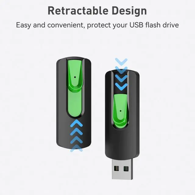 Alt view image 3 of 5 - Aiibe 128GB Flash Drive 10 Pack - USB 2.0 Memory Stick (Red, Green, Cyan, Yellow, Purple)