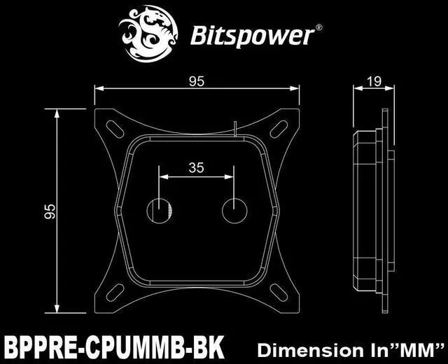 Alt view image 4 of 4 - Bitspower Premium Summit M CPU Water Block, Mystic Black Metal Edition