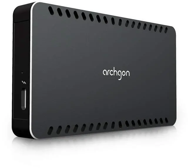 Main image of Archgon 480GB Thunderbolt 3 Certified Aluminum External NVMe SSD Portable PCIe Solid State Drive with Heatsink Inside Max. Speed up to Read 1600MB/s Write 1100MB/s Model X70 (480GB, Black)