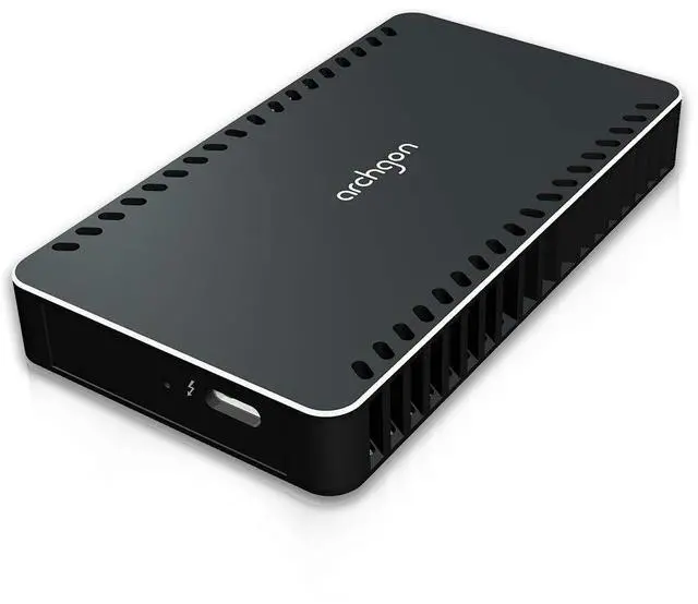 Alt view image 2 of 5 - Archgon 480GB Thunderbolt 3 Certified Aluminum External NVMe SSD Portable PCIe Solid State Drive with Heatsink Inside Max. Speed up to Read 1600MB/s Write 1100MB/s Model X70 (480GB, Black)