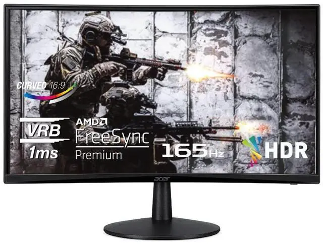 Main image of Acer Nitro ED240Q Sbiip 23.6" Full HD 1920 x 1080 VA 1500R Curved Gaming Monitor | AMD FreeSync Premium | 165Hz Refresh Rate | 1ms (VRB) | ZeroFrame Design | 1 x Display Port 1.4 & 2 x HDMI 2.0 Ports