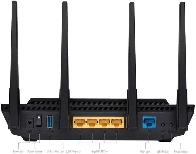 Alt view image 4 of 5 - ASUS RT-AX3000 Ultra-Fast Dual Band Gigabit Wireless Router - Next Gen WiFi 6, Adaptive QoS, and AiProtection by Trend Micro | 1x WAN, 4x 1G LAN, 1x USB 3.0 - AiMesh Compatible