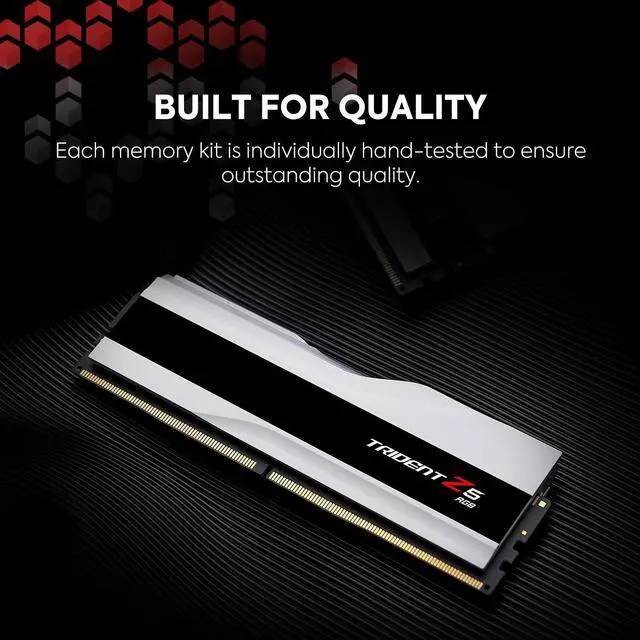 Alt view image 5 of 5 - G.SKILL Trident Z5 RGB Series (Intel XMP 3.0) DDR5 RAM 32GB (2x16GB) 6000MT/s CL32-38-38-96 1.35V Desktop Computer Memory UDIMM - Matte White (F5-6000J3238F16GX2-TZ5RW)