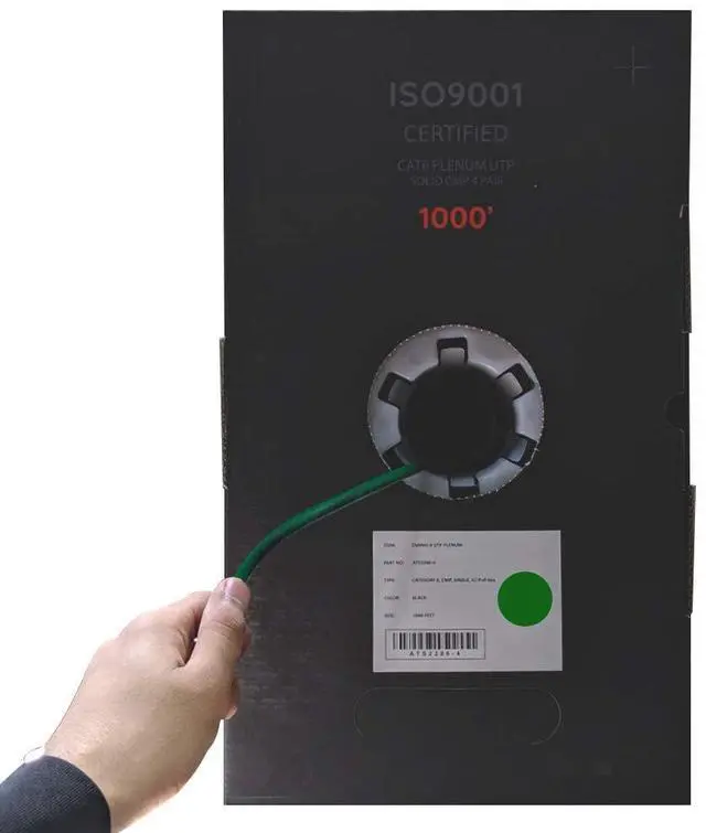 Alt view image 2 of 5 - ATS Cables | CAT6 Plenum (CMP) Cable 1000FT | DSX-8000 Network Analyzer Test Passed | 23AWG 4Pair, Solid 550MHz Ethernet Cables 10Gigabit UTP, Available in 9 Colors (Cat6 Plenum Cable, Green, 1000ft)
