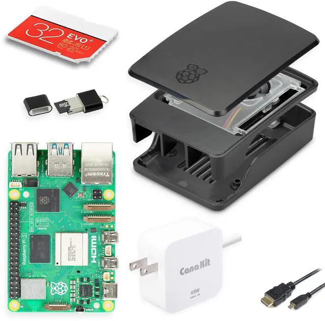 Main image of CanaKit Raspberry Pi 5 Essentials Starter Kit with Official Black Case (4GB RAM)