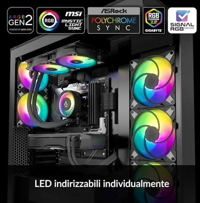 Alt view image 2 of 5 - ARCTIC Liquid Freezer III 280 A-RGB - CPU AIO Water Cooler, Water Cooling PC, Intel & AMD, Efficient PWM-Controlled Pump, Fan: 200-1900 RPM, LGA1851 and LGA1700 Contact Frame - Black