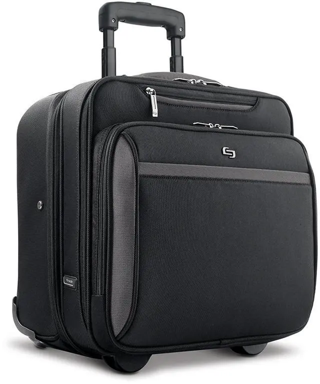 Main image of Solo New York Rolling Case with Wheels - Roller Laptop Bag, Wheeled Briefcase for Women & Men, Carry On Size for Travel, Fits 16" Computer - West Side, Black