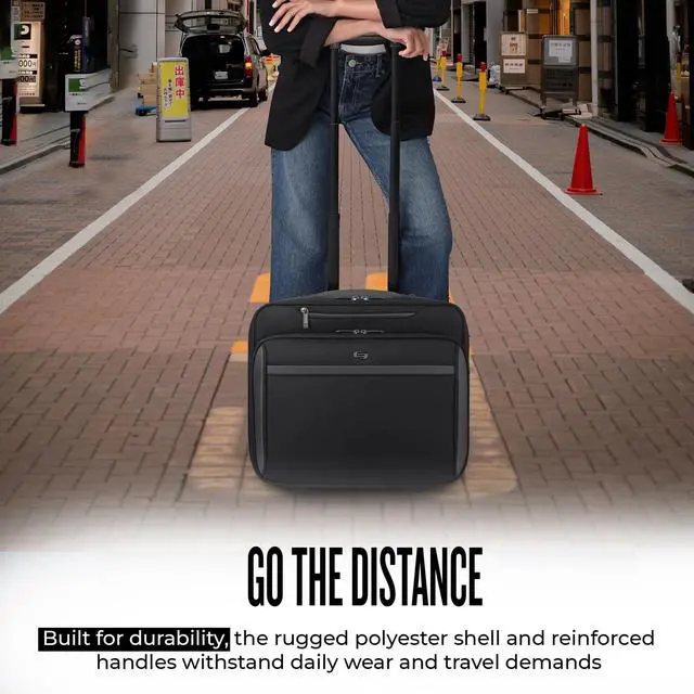 Alt view image 5 of 5 - Solo New York Rolling Case with Wheels - Roller Laptop Bag, Wheeled Briefcase for Women & Men, Carry On Size for Travel, Fits 16" Computer - West Side, Black
