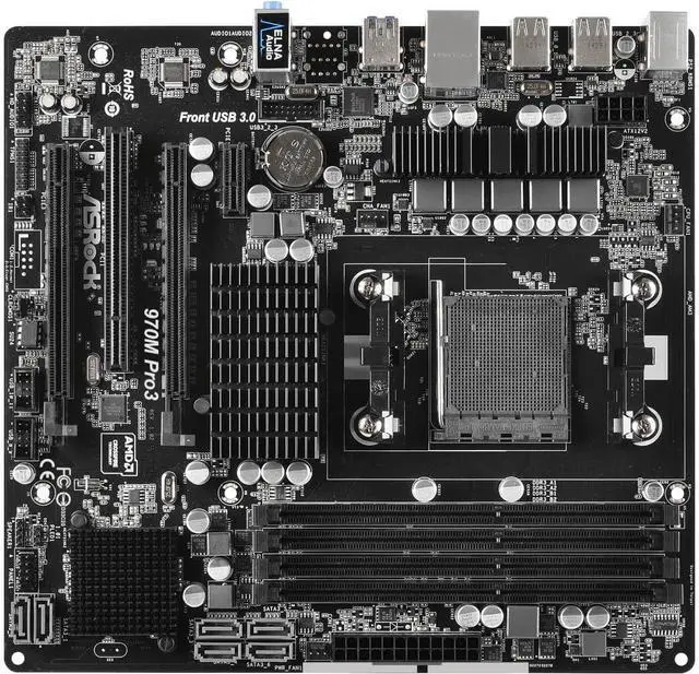 Alt view image 5 of 5 - ASRock Micro ATX DDR3 1066 Motherboards 970M PRO3