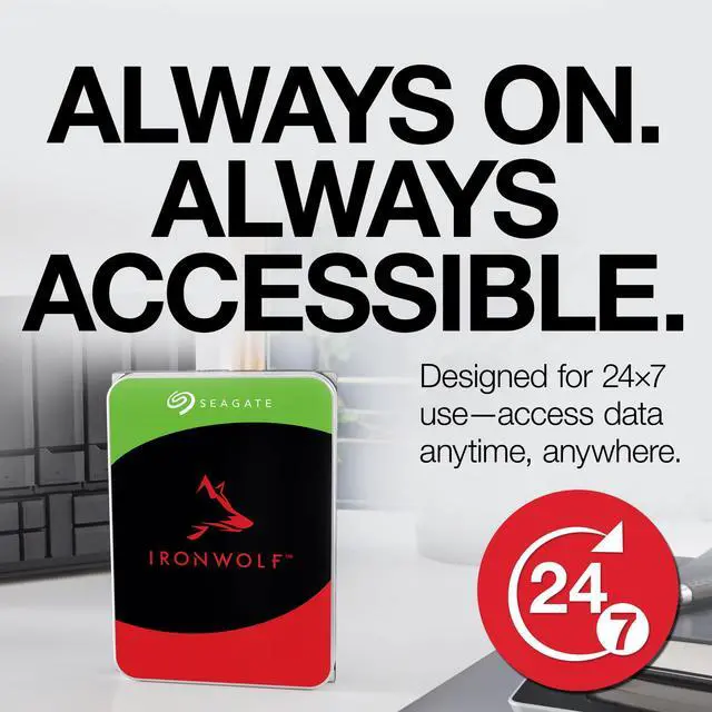 Alt view image 3 of 5 - Seagate IronWolf ST4000VN006 4 TB Hard Drive - 3.5" Internal - SATA (SATA/600) - Conventional Magnetic Recording (CMR) Method