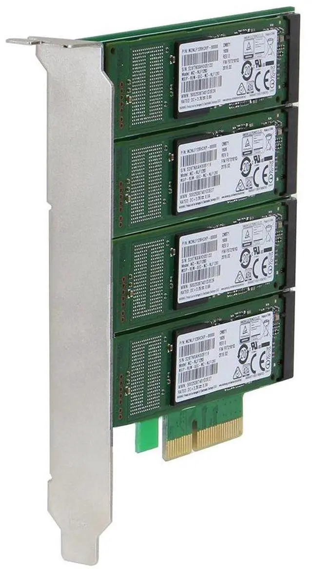 Alt view image 2 of 5 - Sedna SE-PCIE-m2SSDx4-R-MA Interface Cards/Adapter M.2 Internal - Accessory (PCIe, M.2, PCIe 2.0, Black, Green, Box, 6 GB/s)