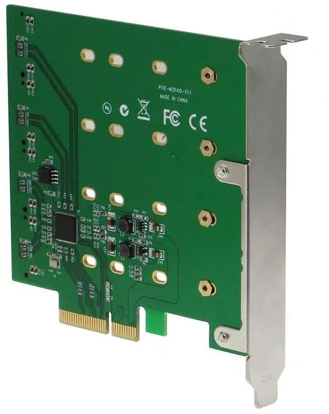 Alt view image 3 of 5 - Sedna SE-PCIE-m2SSDx4-R-MA Interface Cards/Adapter M.2 Internal - Accessory (PCIe, M.2, PCIe 2.0, Black, Green, Box, 6 GB/s)