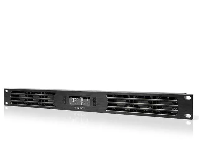 Main image of AC Infinity CLOUDPLATE T1-N, Rack Mount Fan Panel 1U, Intake Airflow, for Cooling AV, Home Theater, Network 19" Racks