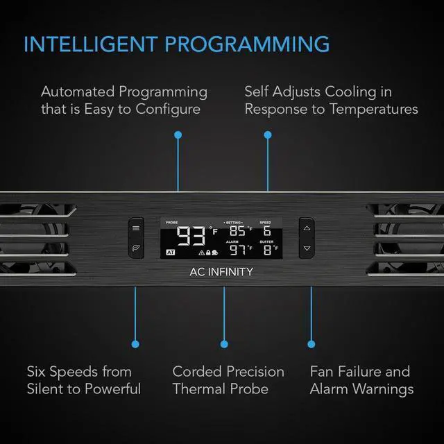 Alt view image 3 of 5 - AC Infinity CLOUDPLATE T1-N, Rack Mount Fan Panel 1U, Intake Airflow, for Cooling AV, Home Theater, Network 19" Racks