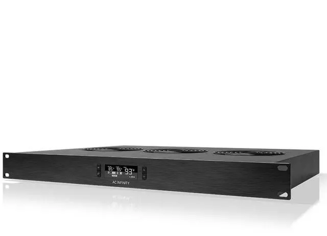 Main image of AC Infinity CLOUDPLATE T2, Rack Mount Fan 1U, Top Exhaust Airflow, for Cooling AV, Home Theater, Network 19" Racks