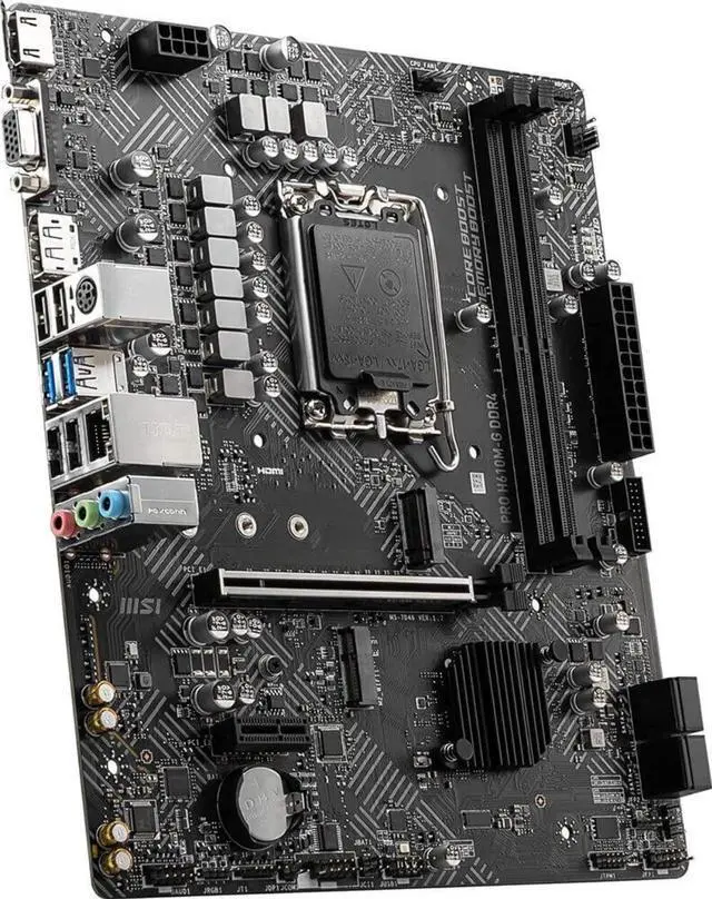 Alt view image 4 of 5 - MSI PRO H610M-G DDR4 Motherboard (12th/13th/14th Gen Intel Core, LGA 1700 Socket, DDR4, PCIe 4, SATA 6Gb/s, 1Gbps LAN, M.2 Slots, USB 3.2, mATX)