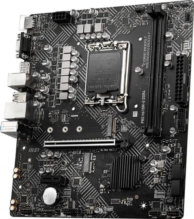 Alt view image 3 of 5 - MSI PRO H610M-G DDR4 Motherboard (12th/13th/14th Gen Intel Core, LGA 1700 Socket, DDR4, PCIe 4, SATA 6Gb/s, 1Gbps LAN, M.2 Slots, USB 3.2, mATX)