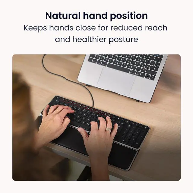 Alt view image 3 of 5 - Contour Design Balance Keyboard - Wired, Ergonomic Design - Compact Size, Adjustable Tilt to Support Wrist Strain, Plug & Play PC/Mac