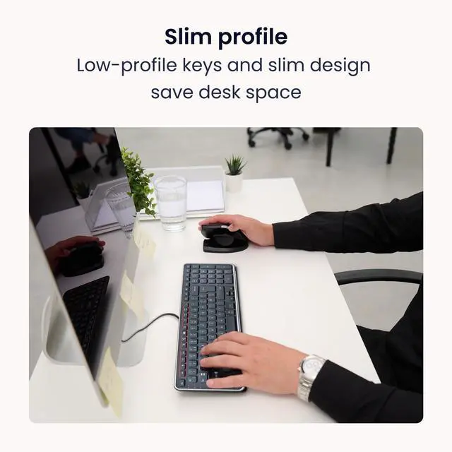 Alt view image 4 of 5 - Contour Design Balance Keyboard - Wired, Ergonomic Design - Compact Size, Adjustable Tilt to Support Wrist Strain, Plug & Play PC/Mac