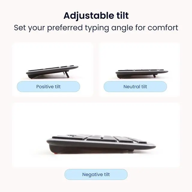 Alt view image 5 of 5 - Contour Design Balance Keyboard - Wired, Ergonomic Design - Compact Size, Adjustable Tilt to Support Wrist Strain, Plug & Play PC/Mac
