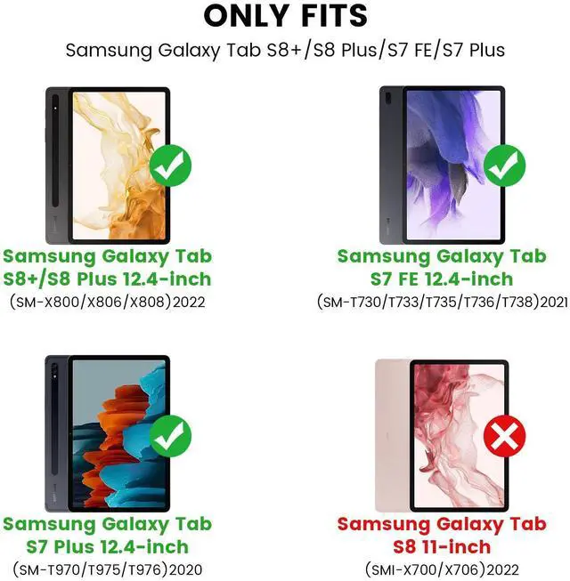 Alt view image 2 of 5 - Nillkin Galaxy Tab S8 Plus S7 Fe S7 Plus S7+ S8+ 5G Backlit Detachable Keyboard Case with Kickstand, Trackpad, S Pen Holder 12.4'' (Blacklit Version)