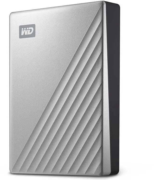 Main image of WD 2TB My Passport Ultra, Silver, Portable External Hard Drive, backup software with defense against ransomware, and password protection, USB-C and USB 3.1 - WDBC3C0020BSL-WESN