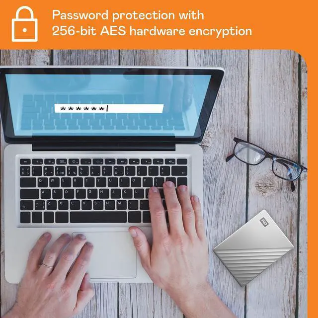 Alt view image 5 of 5 - WD 2TB My Passport Ultra, Silver, Portable External Hard Drive, backup software with defense against ransomware, and password protection, USB-C and USB 3.1 - WDBC3C0020BSL-WESN