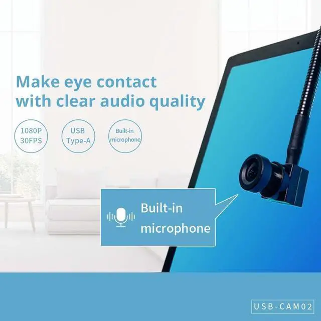 Alt view image 5 of 5 - SpotCam USB-CAM02 1080P Center Webcam, Plug & Play USB Webcam for PC Laptop with Built-in Microphone, Multiple Accessories for Installation, Video Conferencing, Recording