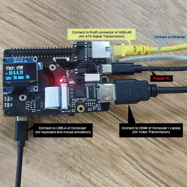 Alt view image 2 of 5 - Geekworm KVM-A3 Kit with Case & 20W 5V 4A USB Type-C Power Adapter Compatible with Raspberry Pi 4 Model B Only(Unassembled and Not Include Raspberry Pi 4/SD Card)