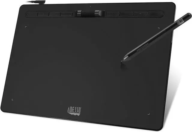 Alt view image 4 of 5 - Adesso Large Graphics Drawing Tablet Pad 12 x 7 Inch 8192 Levels Battery-Free Pen, 8 Customizable Keys with Scroll Wheels, Compatible with PC/Mac/Android OS for Painting, Design & Online Teaching