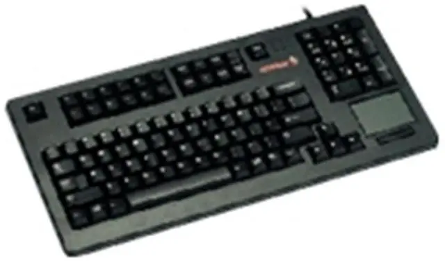 Main image of Cherry Compact QWERTY Mechnical USB Keyboard with Touchpad - 104 Keys, 16" Wide, Black (G80-11900LUMEU-2)