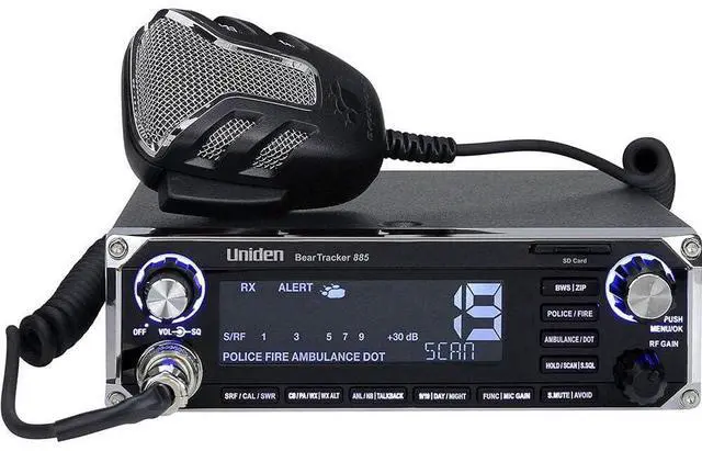 Alt view image 3 of 3 - Uniden BEARTRACKER 885 Hybrid Full-Featured CB Radio + Digital TrunkTracking Police/Fire/Ambulance/DOT Scanner w/ BearTracker Warning System Alerts, 40-channel CB, 4-Watts power, 7-color display.