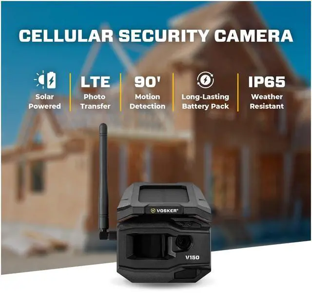 Alt view image 2 of 5 - Vosker V150 Solar-Powered LTE Cellular Home Security Outdoor Camera | Motion Activated Photo Capture Nightvision Wireless Camera | Receive Photos (No Video) on Your Mobile App (V150-Nationwide Pack)