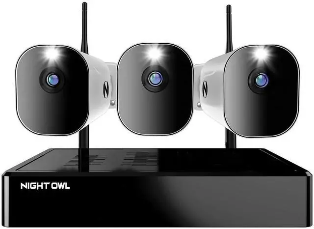 Main image of Night Owl 10 Channel Bluetooth Video Home Security Camera System with 3 Battery Powered 1080p HD Wire Free Indoor/Outdoor Cameras with 2-Way Audio and 1TB Hard Drive (Expandable up to 10 Cameras)