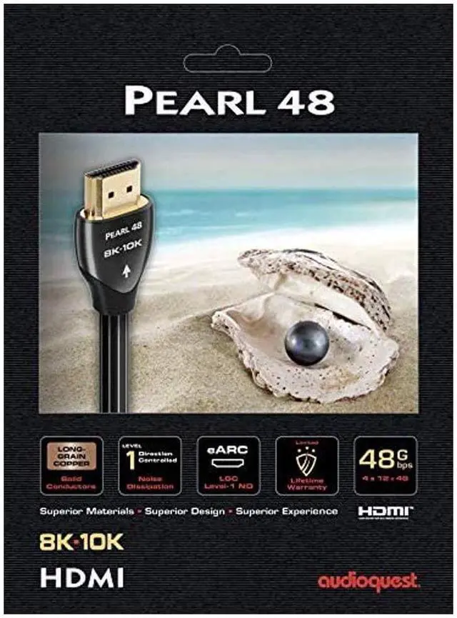 Alt view image 5 of 5 - AudioQuest Pearl 48 0.75m 8K-10K 48Gbps HDMI Cable (2.5ft)