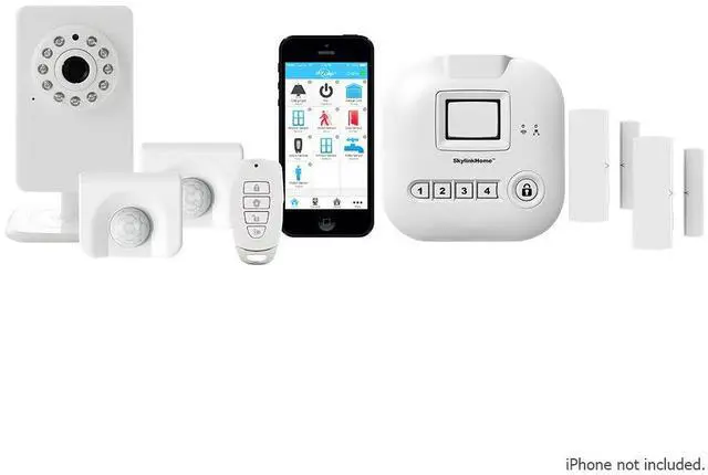 Main image of SKYLINK SK-250 Deluxe Connected Wireless Security Alarm Automation System with Camera Compatible with iOS, Android, Echo Alexa, Google Home and IFTTT and No Monthly Fees, 1 Count (Pack of 1), White