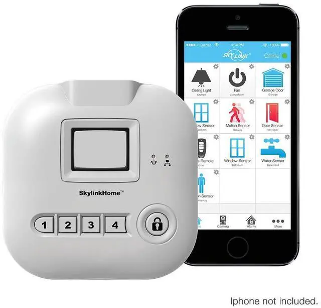 Alt view image 2 of 5 - SKYLINK SK-250 Deluxe Connected Wireless Security Alarm Automation System with Camera Compatible with iOS, Android, Echo Alexa, Google Home and IFTTT and No Monthly Fees, 1 Count (Pack of 1), White