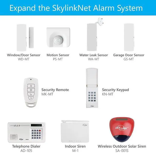Alt view image 4 of 5 - SKYLINK SK-250 Deluxe Connected Wireless Security Alarm Automation System with Camera Compatible with iOS, Android, Echo Alexa, Google Home and IFTTT and No Monthly Fees, 1 Count (Pack of 1), White