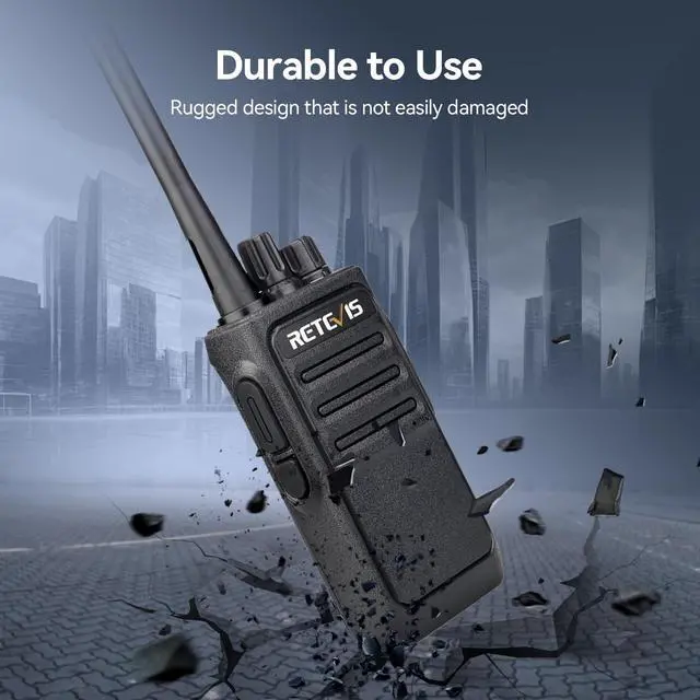 Alt view image 3 of 5 - Retevis RT17 Walkie Talkies with Earpiece,Heavy Duty Walkie Talkies Long Range,Rechargeable Two Way Radio with USB Charging Base,for School Church Restaurant Commercial Pet Care (10 Pack)
