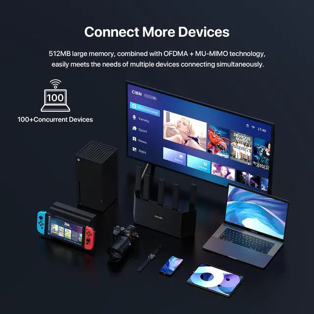 Alt view image 5 of 5 - Tenda BE5100 Dual Band Wi-Fi 7 Router (RE6L Pro) - 1x2.5G + 3x1G Ports, Easy Setup, Security Protect, Parental Control, Access Point Mode, Vertical Design, MLO, VPN, NFC