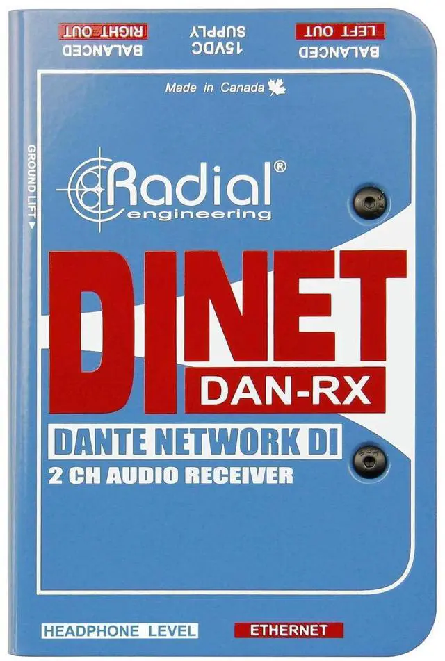 Main image of Radial DiNET DAN-RX 2-Channel Dante Network Receiver