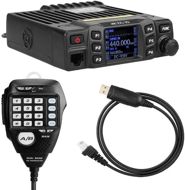 Alt view image 2 of 5 - Retevis RT95 Mobile Ham Radio, Dual Band Mobile Radio, Chirp, Dual Speaker, Rotatable LCD Display, 2m 70cm Ham Radio Base Station, Mobile Transceiver with Cable