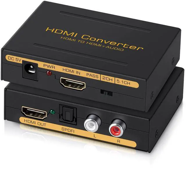 Main image of avedio links 4K@60Hz HDMI Audio Extractor Converter, HDMI Video Audio Splitter Embedder Adapter + (SPDIF + L/R Stereo), Compatible with Fire Stick, Xbox, Support 3D, HDCP 2.2, HDMI2.0,18Gpbs (4K 60Hz)