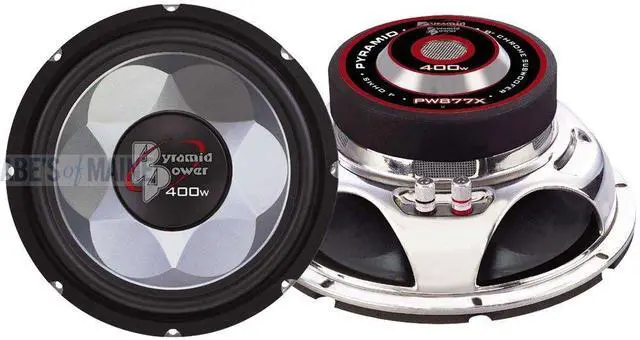 Main image of Pyramid 6" Car Audio Speaker Subwoofer - 300 Watt High Power Bass Surround Sound Stereo Subwoofer Speaker System w/ Molded P.P. Cone, 86 dB, 4Ohm, 40 oz Magnet,1 inch KAPTON Voice Coil -PW677X,Black