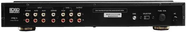 Alt view image 3 of 5 - OSD Audio Pre-1 High Definition Preamplifier - Multi Source Select Phono Ready