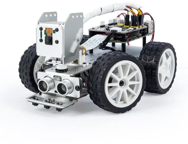 Main image of SunFounder PiCar-X AI Video Robot Car Kit for Raspberry Pi 5/4/3B+/3B, ChatGPT-4o Enabled with Video Recognition, Python, Scratch, Camera, Mic, Rechargeable Batterry (RPI NOT Included)