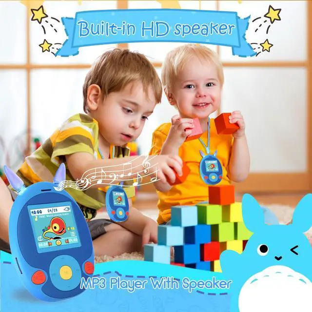 Alt view image 4 of 5 - BluKaSa 64GB MP3 Player for Kids, Kids MP3 Player with Bluetooth, Front Speaker, Games, Recorder, Ear Lights, Alarm, Kids Music Player Expandable Up to 128GB(Earbud, Aux Cable, Lanyard Included)