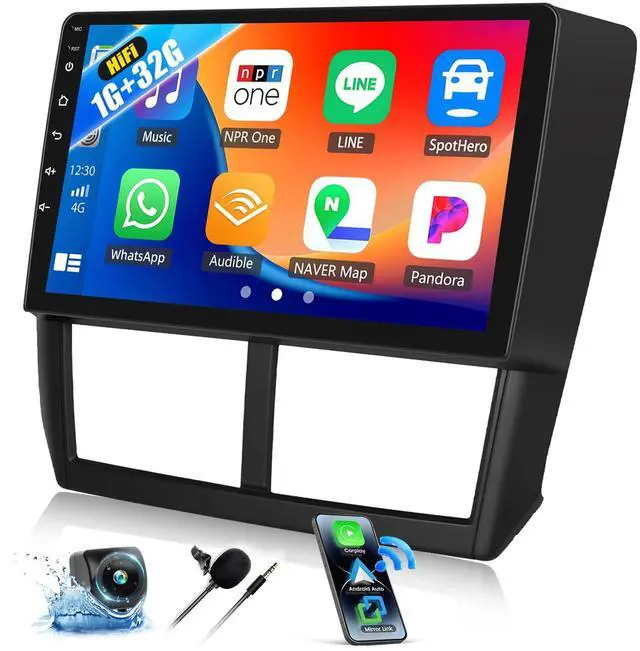 Main image of Android Car Stereo for Subaru Forester Impreza WRX 2008 2009 2010 2011 2012, Wireless Carplay Android Auto, 9" Touchscreen Radio Bluetooth, GPSNavigation, Hi-Fi, EQ, WiFi, FM/RDS, Backup Camera + MIC
