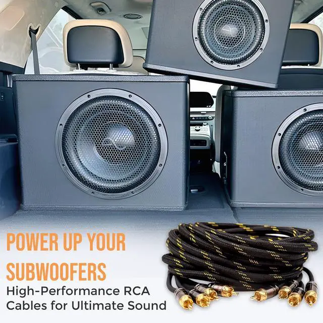Alt view image 4 of 5 - Elite Audio Pro Series 17ft. 4-Channel Car Audio RCA Cable - Triple Shielded Brass Connectors, Oxygen Free Copper Noise Reducing Audio Cable for Amplifiers Subwoofers Speakers and Processors - PRO417